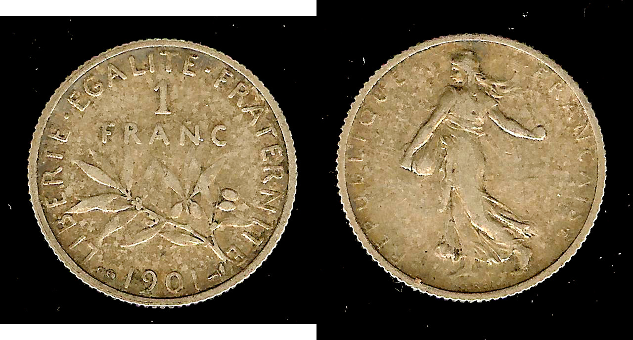 1 franc Semeuse 1901 Paris TTB